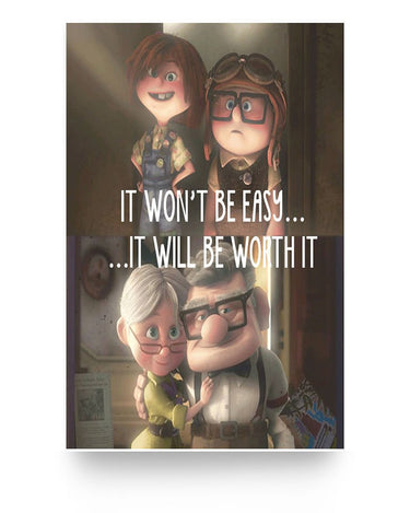 Molomon Carl Fredricksen and Ellie Posters UP to My Wife Awesome Gifts Decor Bedroom, Living Room 24x36 Print 11x17 Poster